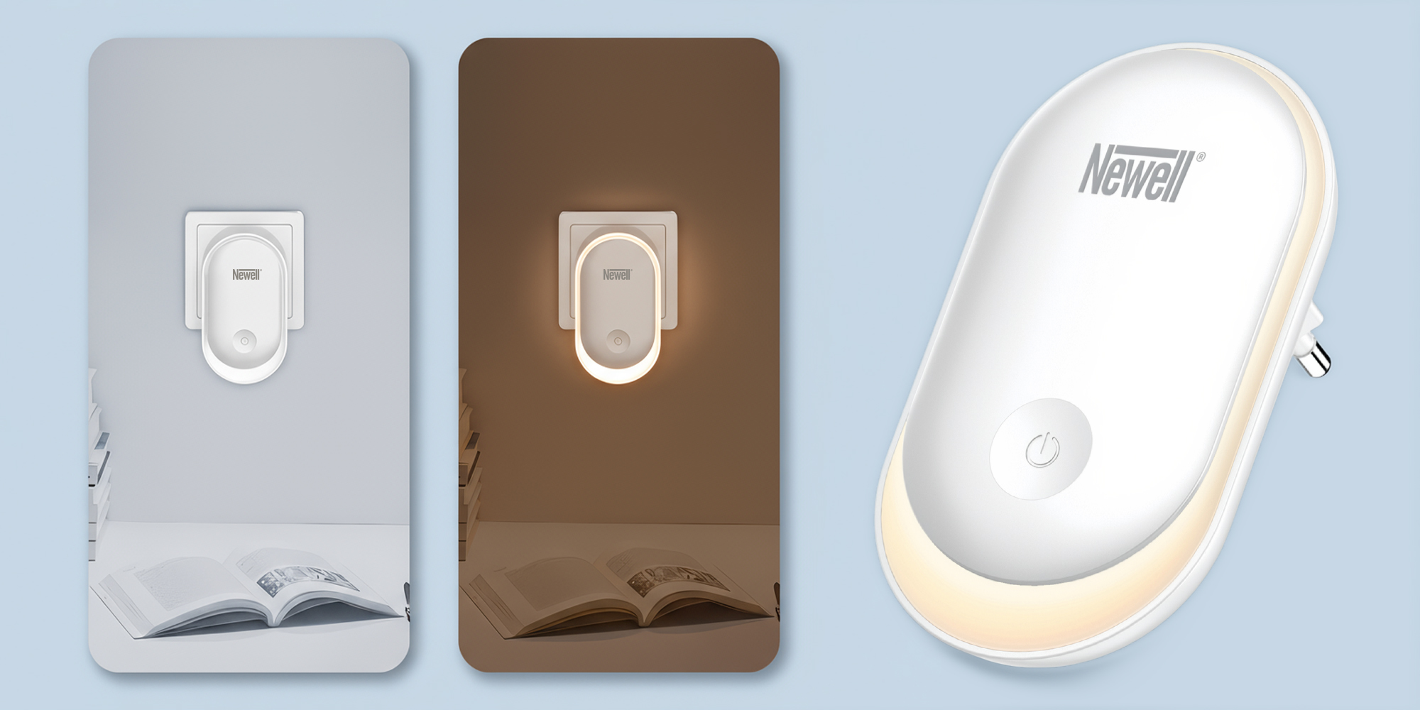 Lampka nocna z czujnikiem zmierzchu Newell Lunova